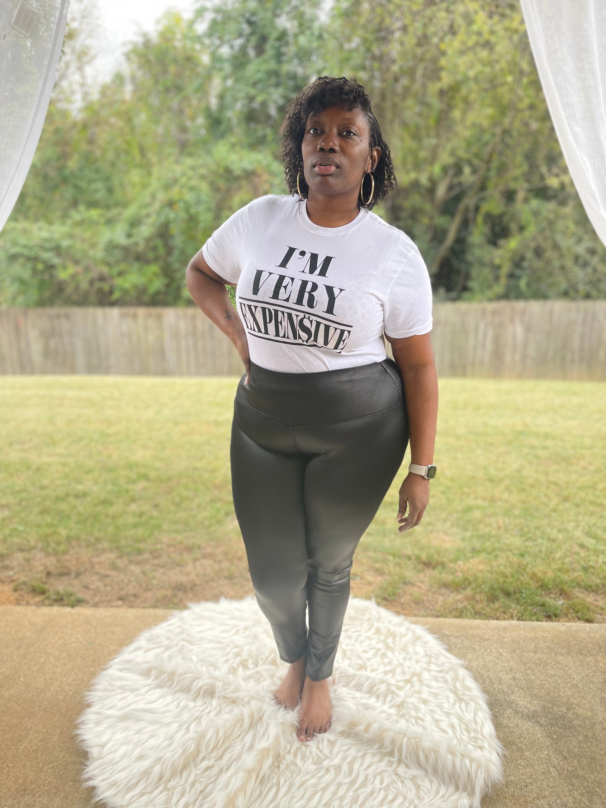 High waisted Faux Leather Leggings Black Glitterbox Glam Boutique
