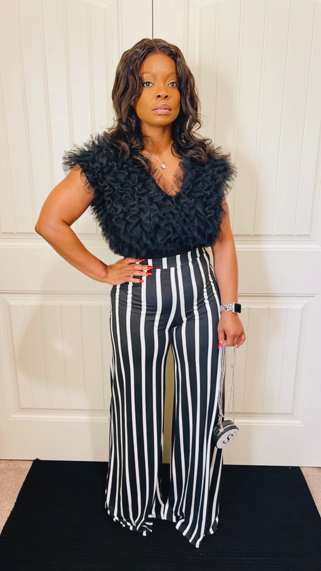 Stripe Wide-leg pants
