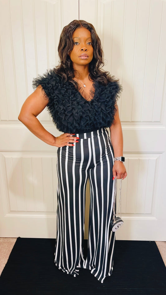 Stripe Wide-leg pants