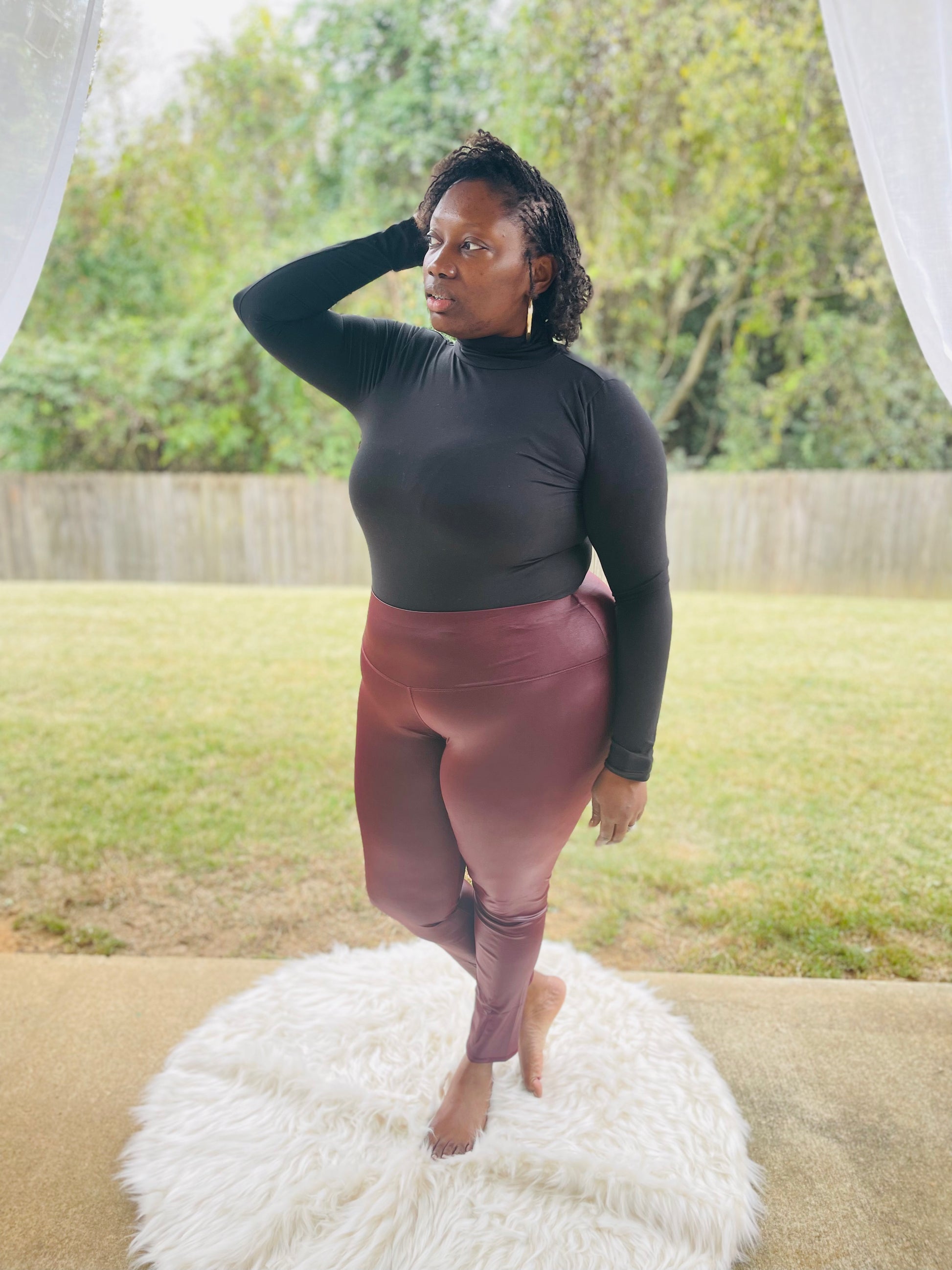 High waisted faux 2025 leather leggings plus size